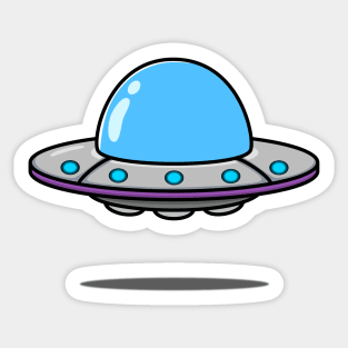 UFO with Shadow Sticker